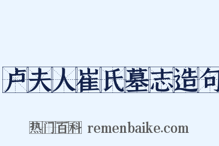 卢夫人崔氏墓志造句是什么意思的图片